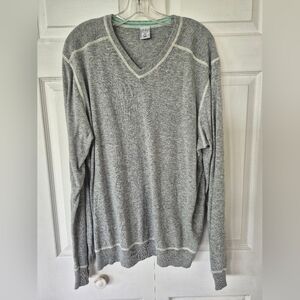 Old Navy Mens Gray Whote Stitch V NECK  Sweater XXL EUC